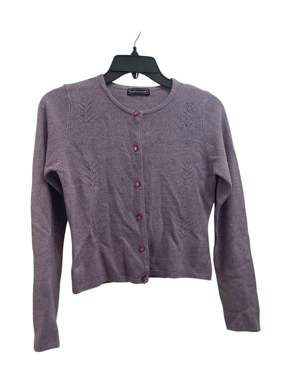 Y2k Takeout Lavender Button Up Cardigan Preppy Womens XS